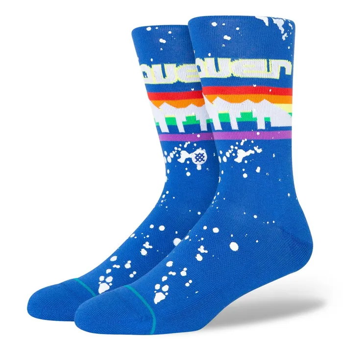 Men NBA X Overspray Crew Socks Denver Nuggets 8211 Royal Stance Crew