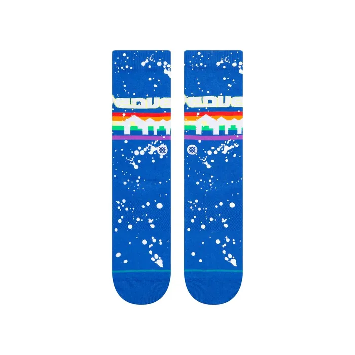 Men NBA X Overspray Crew Socks Denver Nuggets 8211 Royal Stance Crew