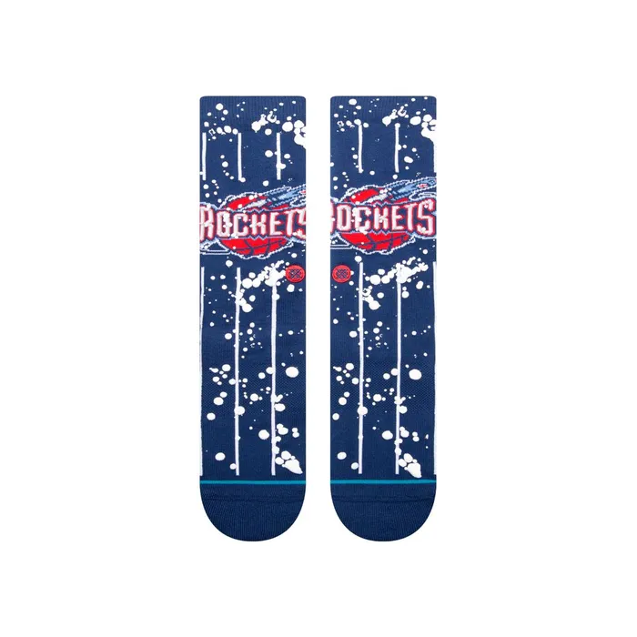 Men NBA X Overspray Crew Socks Houston Rockets 8211 Navy Stance Crew