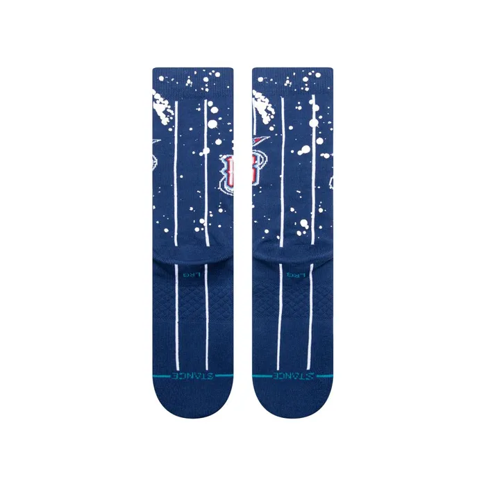 Men NBA X Overspray Crew Socks Houston Rockets 8211 Navy Stance Crew