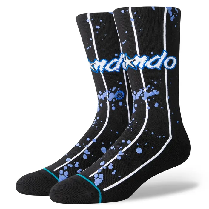 Men NBA X Overspray Crew Socks Orlando Magic 8211 Black Stance Crew