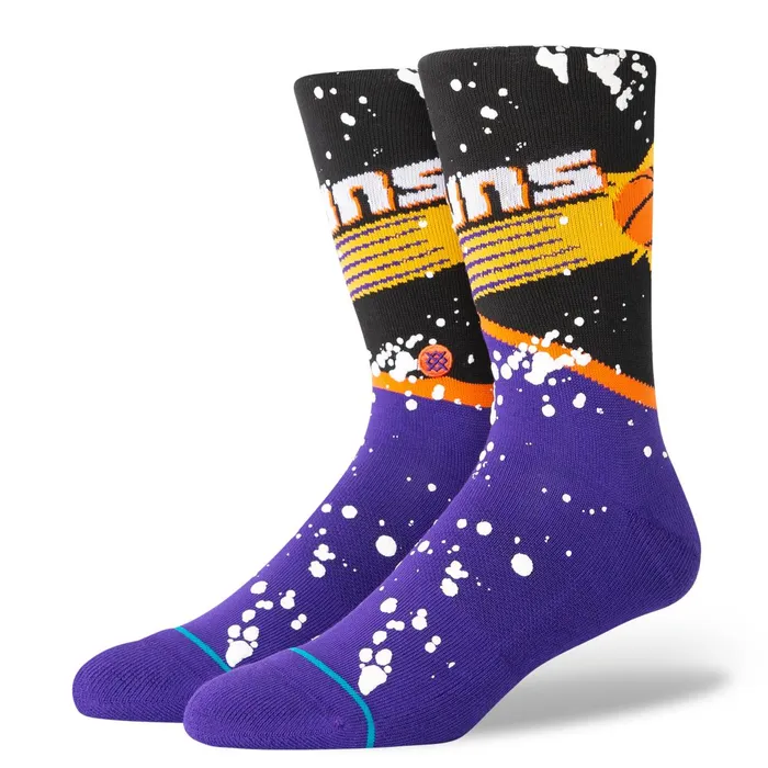 Men NBA X Overspray Crew Socks Phoenix Suns 8211 Black Stance Crew