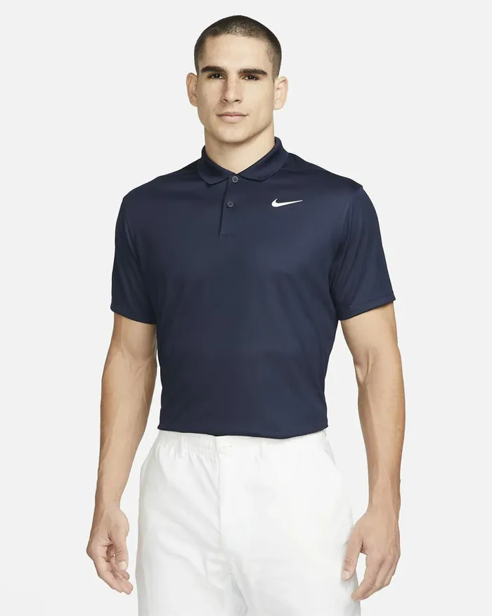 Men Nikecourt DriFit Obsidianwhite Nike Tops And TShirts