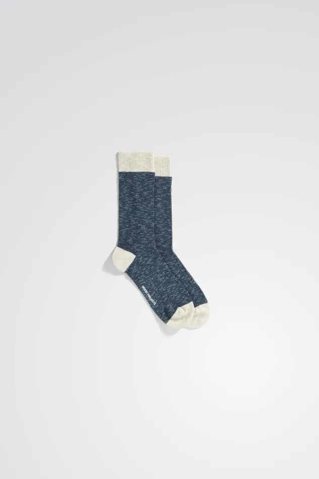 Men Norse Projects Accessories Ebbe Slub Sock Steel Blue