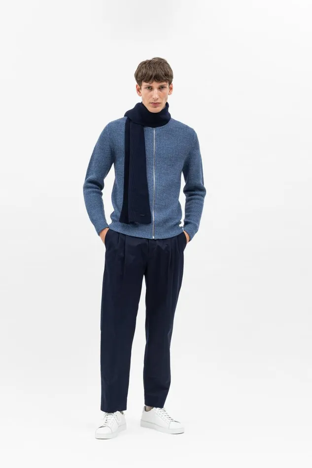 Men Norse Projects Accessories Jannik Merino Rib Scarf Dark Navy