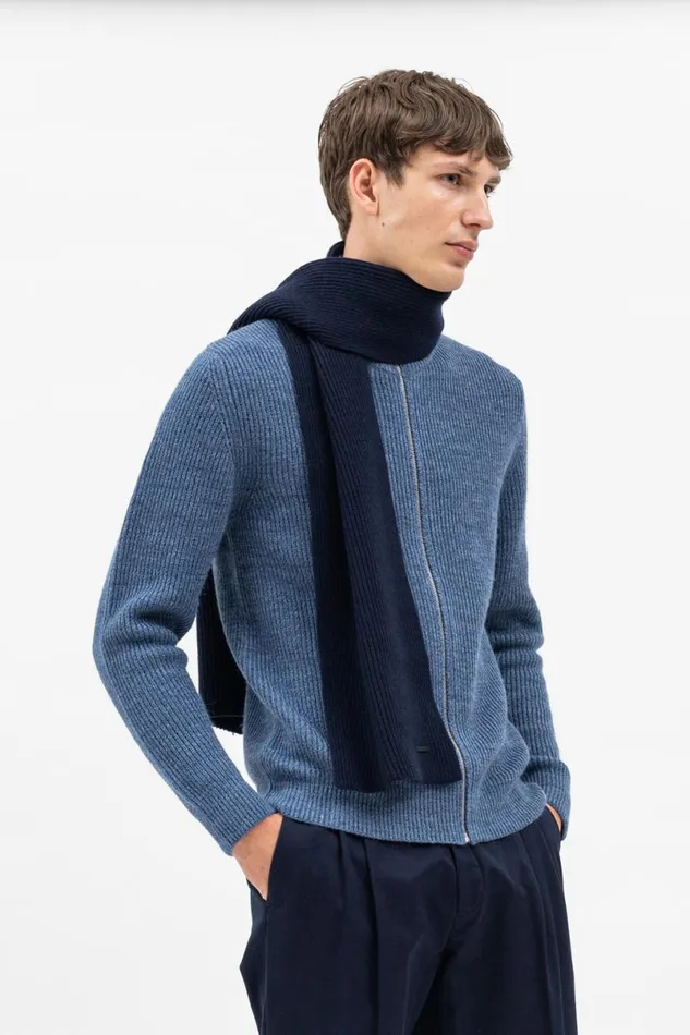 Men Norse Projects Accessories Jannik Merino Rib Scarf Dark Navy