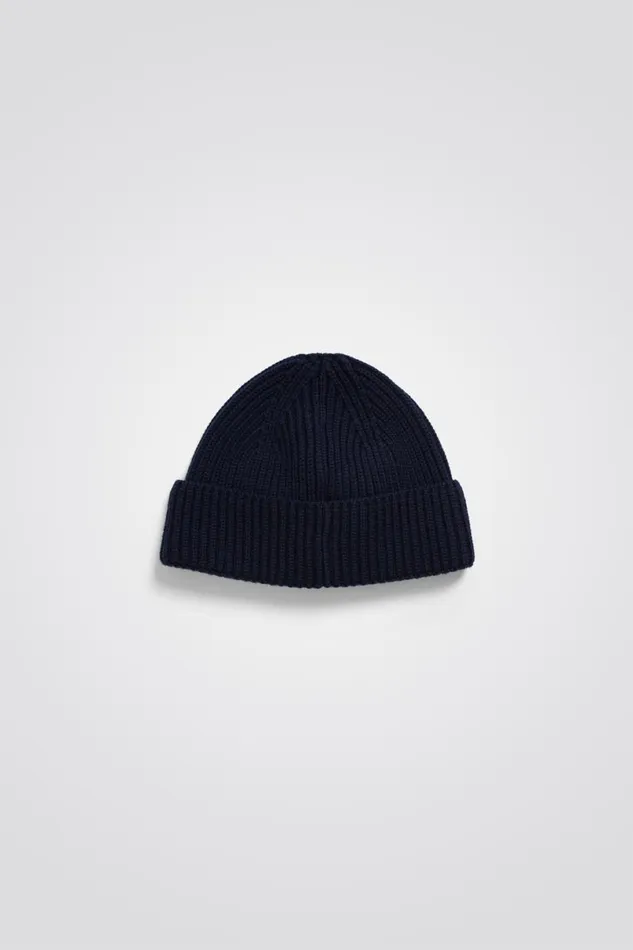 Men Norse Projects Beanies Fine Merino Rib Beanie Dark Navy