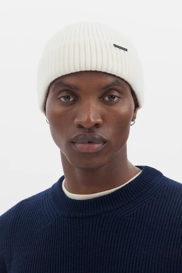 Men Norse Projects Beanies Fine Merino Rib Beanie Ecru