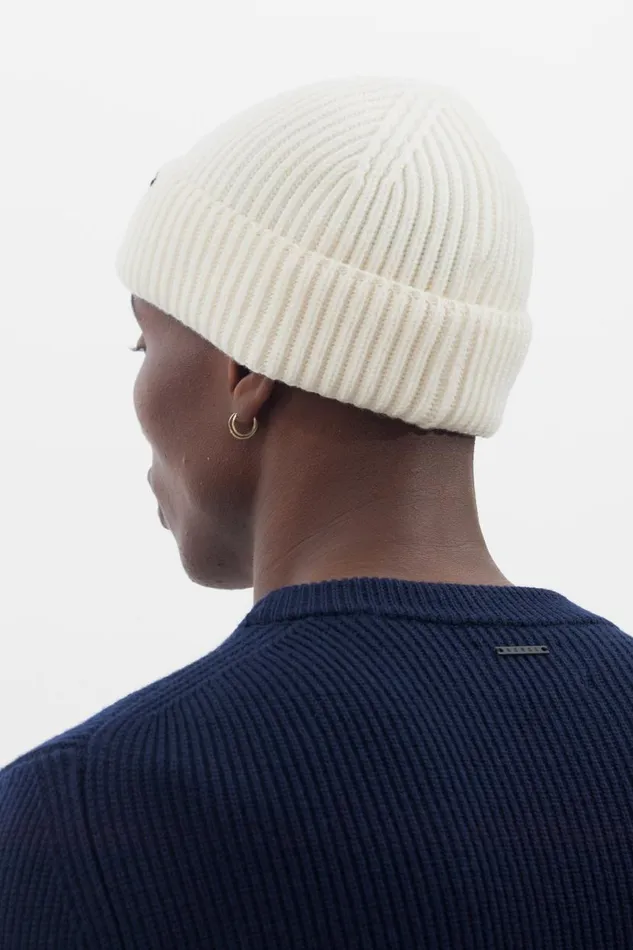 Men Norse Projects Beanies Fine Merino Rib Beanie Ecru