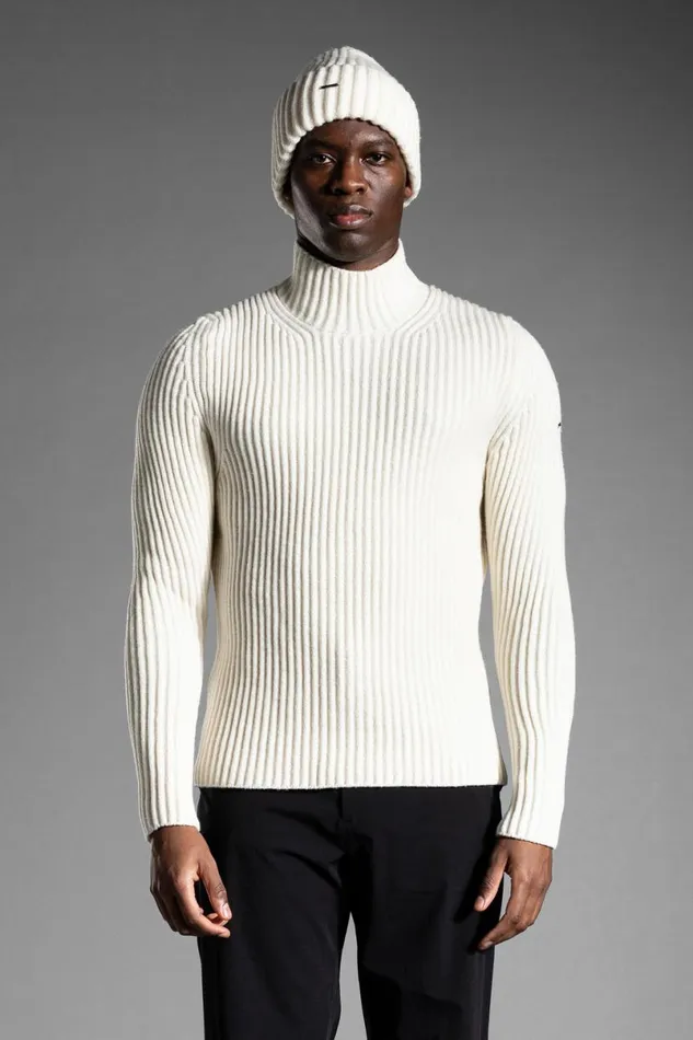Men Norse Projects Beanies Hybrid Rib Beanie Stretch Wool Ecru
