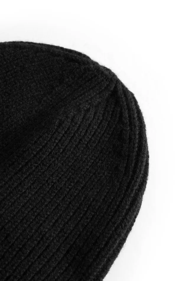 Men Norse Projects Beanies Merino Lambswool Rib N Logo Beanie Black