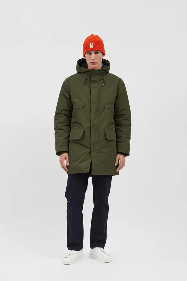 Men Norse Projects Beanies Merino Lambswool Rib N Logo Beanie Blood Orange