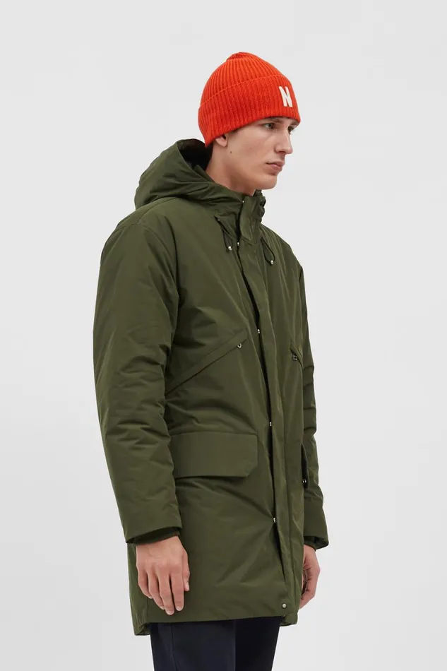 Men Norse Projects Beanies Merino Lambswool Rib N Logo Beanie Blood Orange