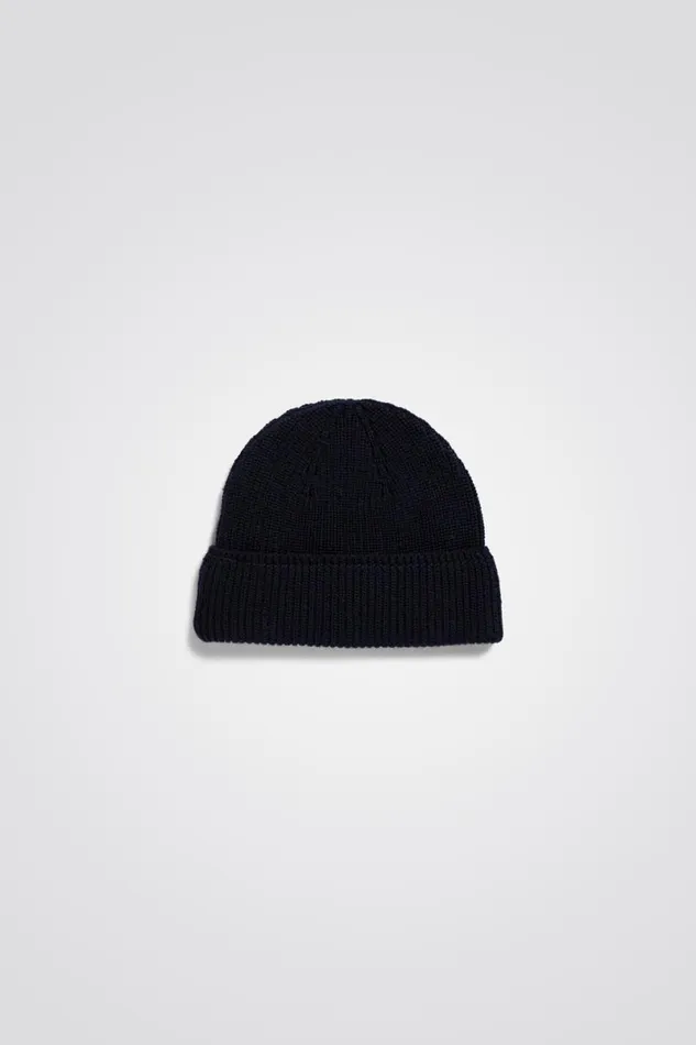 Men Norse Projects Beanies Wool Cotton Rib Beanie Dark Navy