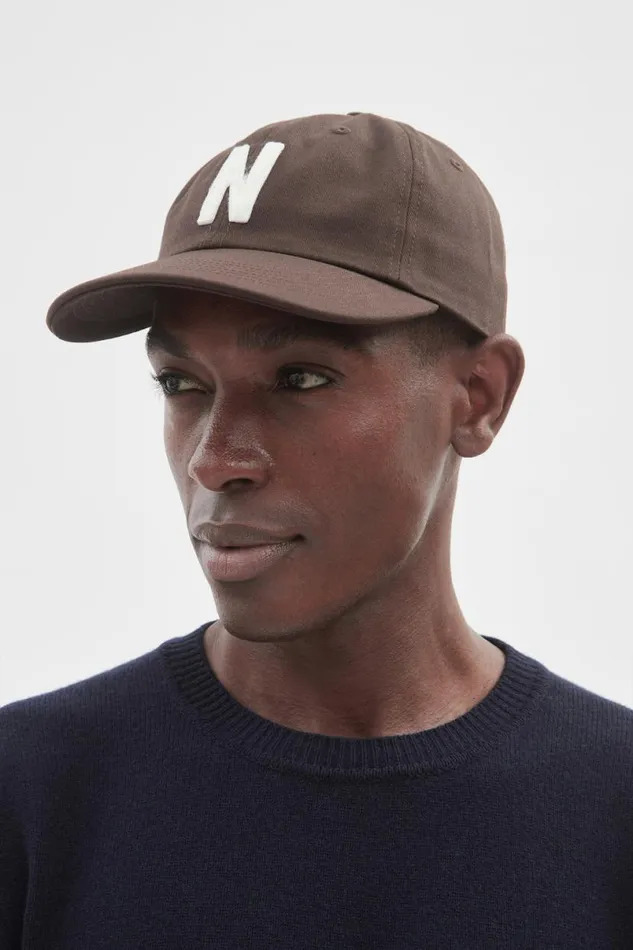 Men Norse Projects Caps Felt N Twill Sports Cap Espresso