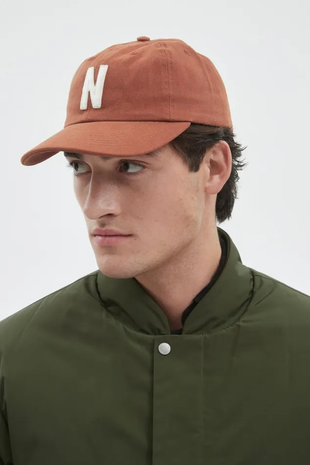 Men Norse Projects Caps Felt N Twill Sports Cap Rust Brown