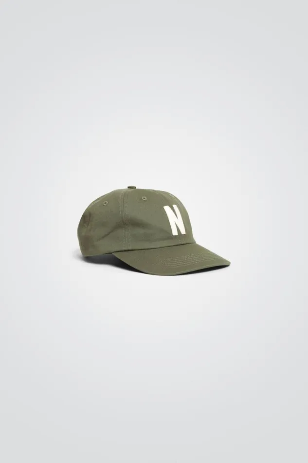 Men Norse Projects Caps Felt N Twill Sports Cap Sediment Green