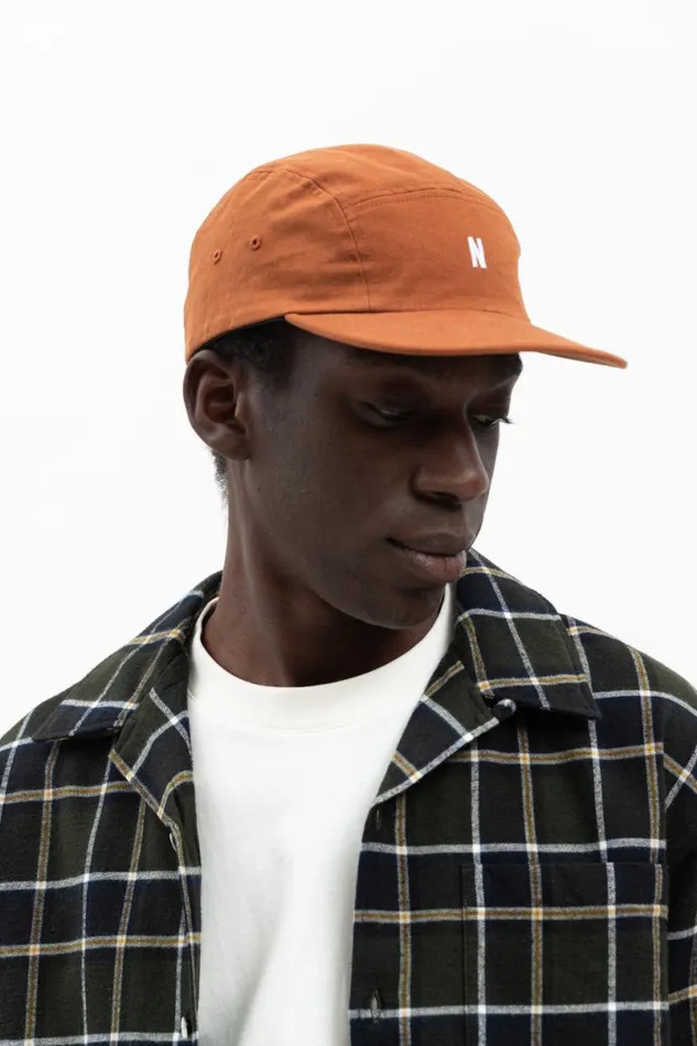 Men Norse Projects Caps Twill 5 Panel Cap Rust Brown