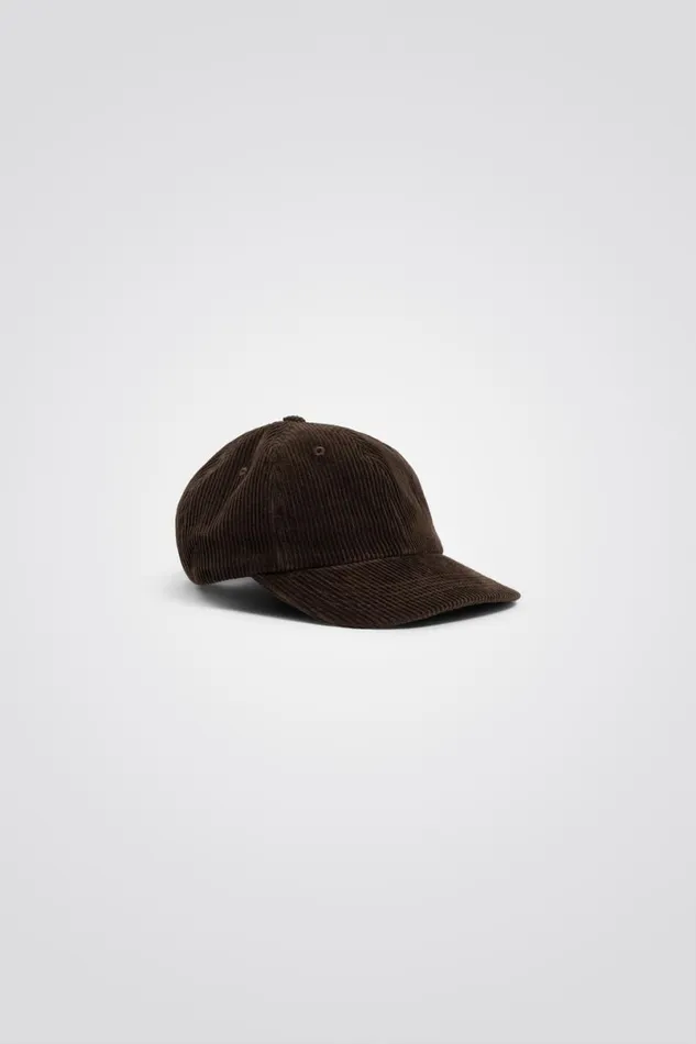 Men Norse Projects Caps Wide Wale Corduroy Sports Cap Espresso
