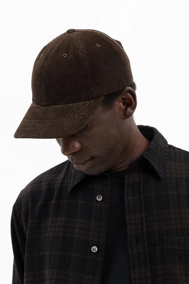 Men Norse Projects Caps Wide Wale Corduroy Sports Cap Espresso