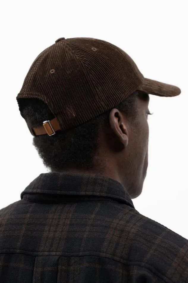 Men Norse Projects Caps Wide Wale Corduroy Sports Cap Espresso