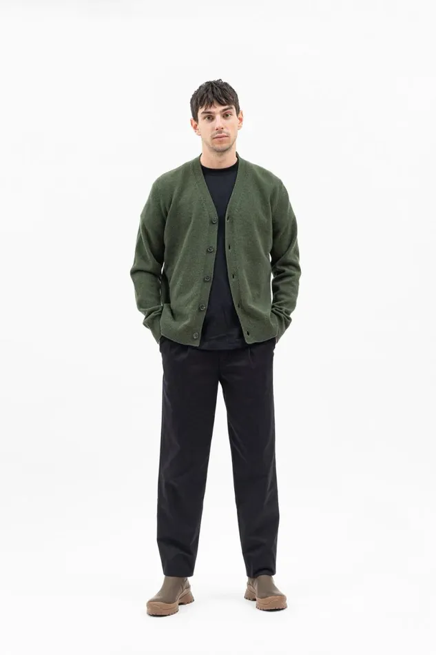 Men Norse Projects Knitwear Adam Merino Lambswool Cardigan Army Green