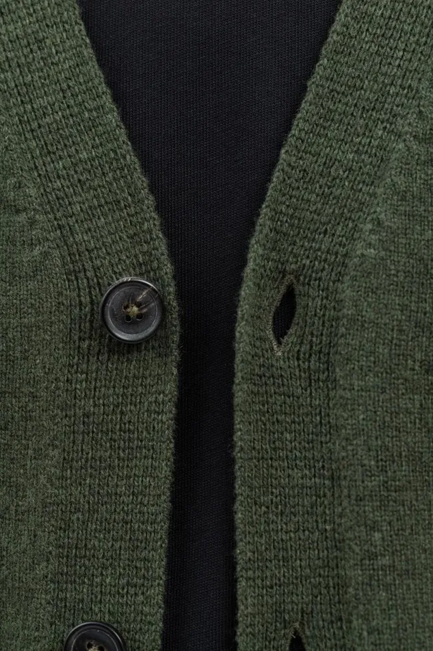 Men Norse Projects Knitwear Adam Merino Lambswool Cardigan Army Green
