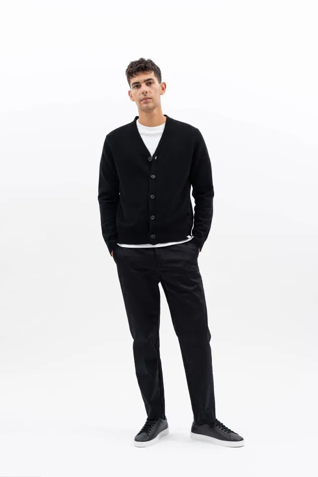 Men Norse Projects Knitwear Adam Merino Lambswool Cardigan Black