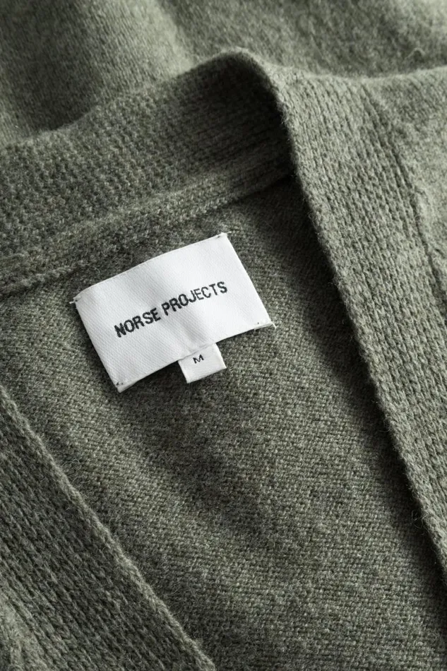 Men Norse Projects Knitwear Adam Merino Lambswool Cardigan Ivy Green