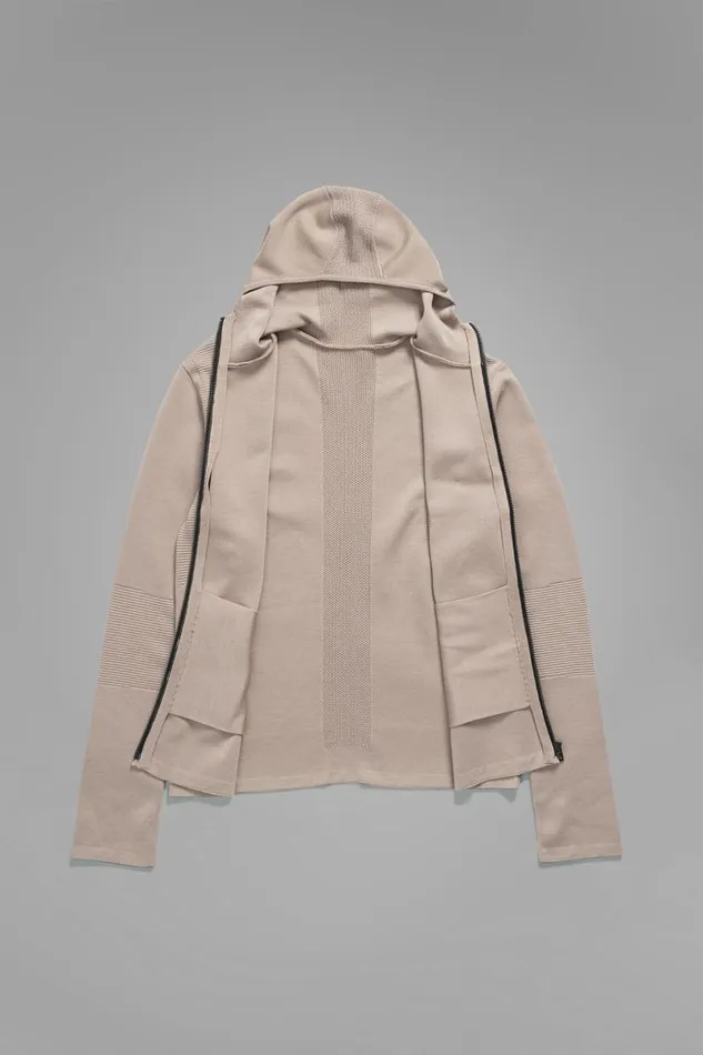 Men Norse Projects Knitwear Aero Hooded Tech Jacket Utility Khaki