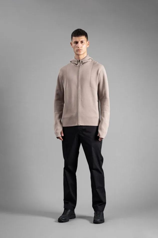Men Norse Projects Knitwear Aero Hooded Tech Jacket Utility Khaki