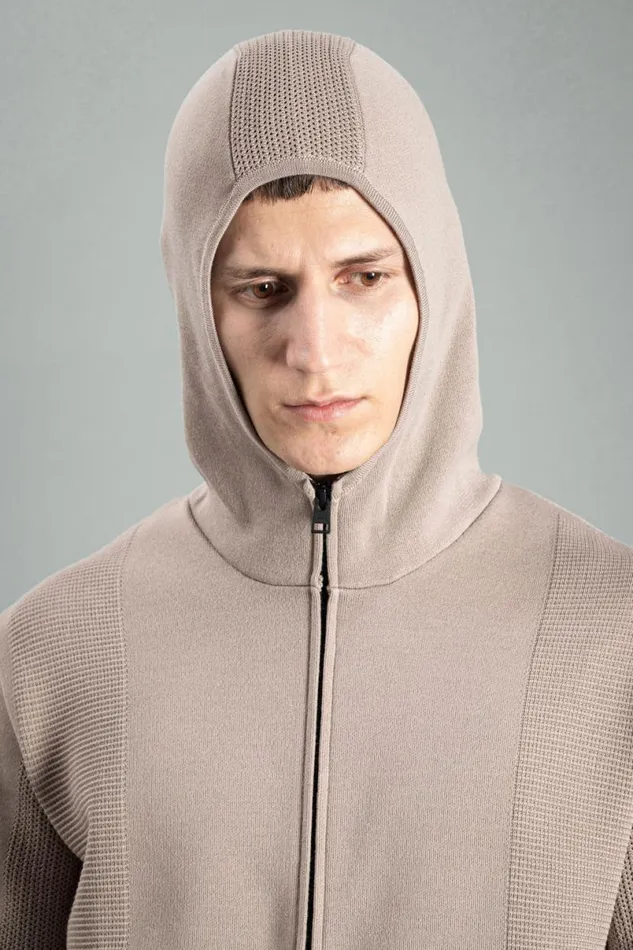 Men Norse Projects Knitwear Aero Hooded Tech Jacket Utility Khaki