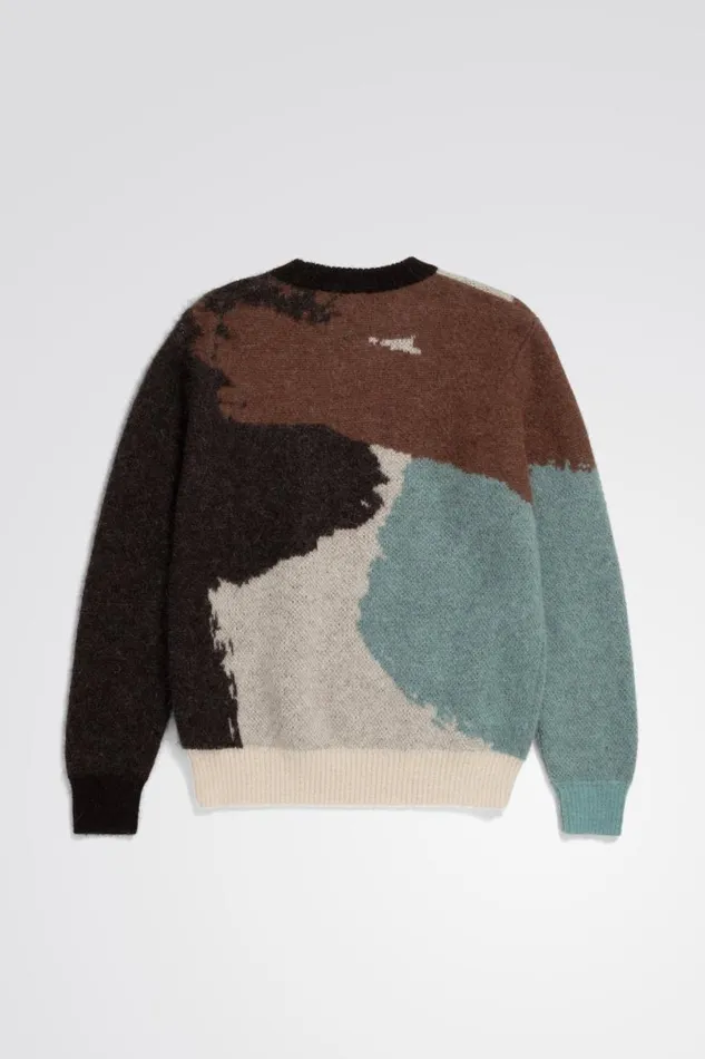 Men Norse Projects Knitwear Arild Alpaca Mohair Jacquard Sweater Espresso