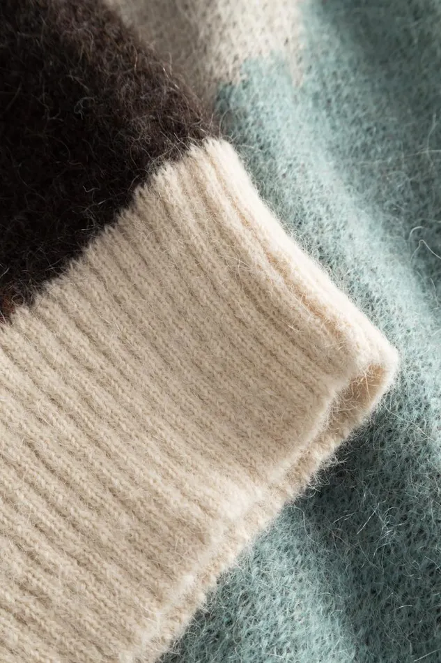Men Norse Projects Knitwear Arild Alpaca Mohair Jacquard Sweater Espresso