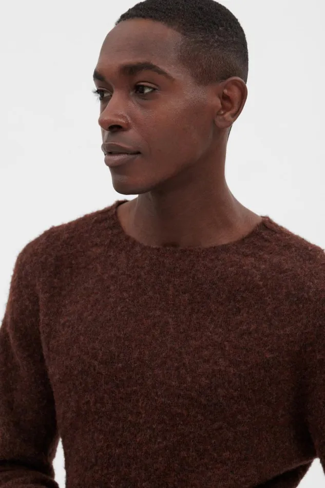 Men Norse Projects Knitwear Birnir Brushed Lambswool Rust Brown