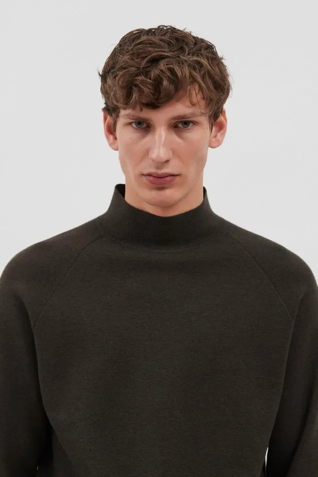 Men Norse Projects Knitwear Bruce Milano Mock Neck Beech Green