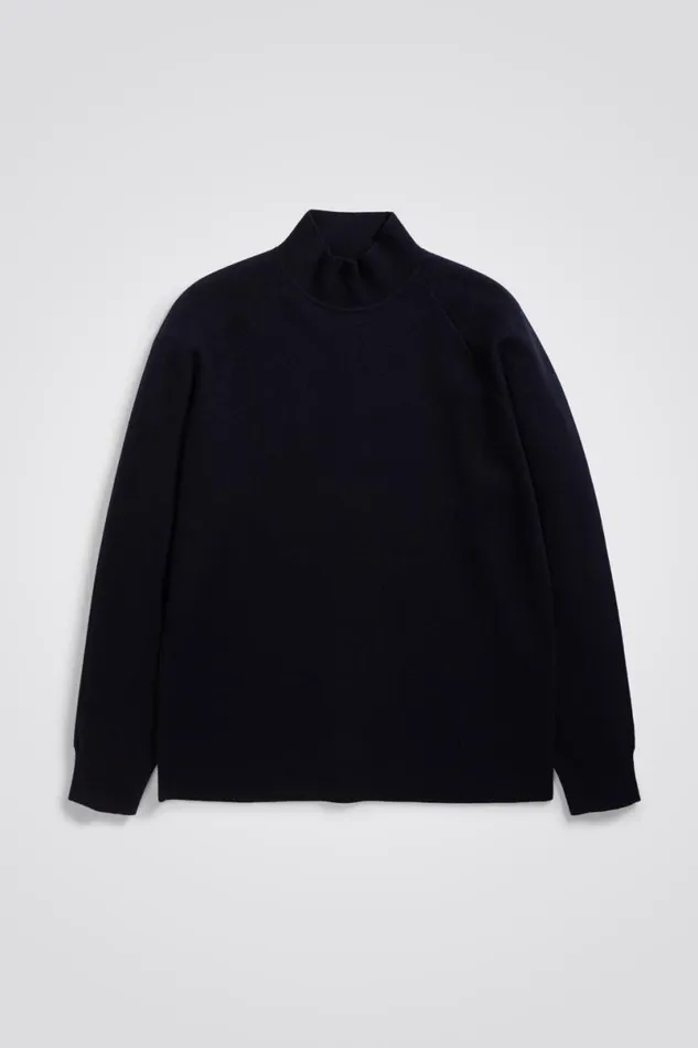 Men Norse Projects Knitwear Bruce Milano Mock Neck Dark Navy