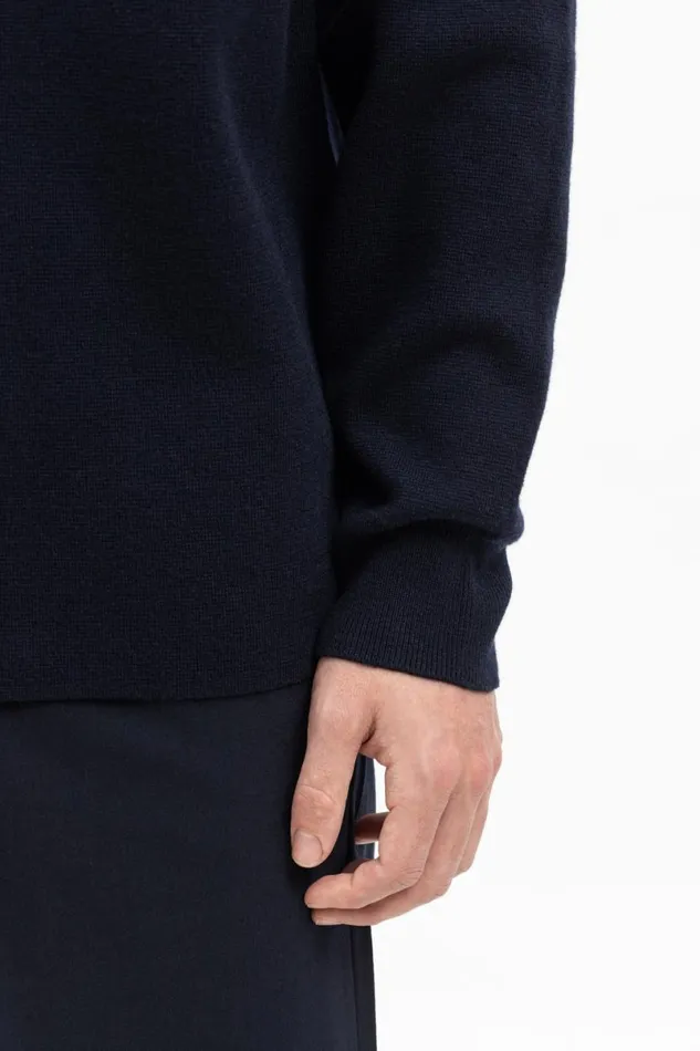 Men Norse Projects Knitwear Bruce Milano Mock Neck Dark Navy