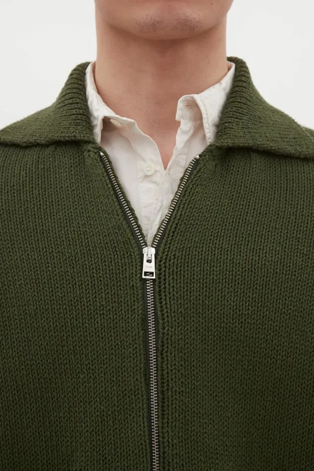 Men Norse Projects Knitwear Erik Cotton Jacket Ivy Green