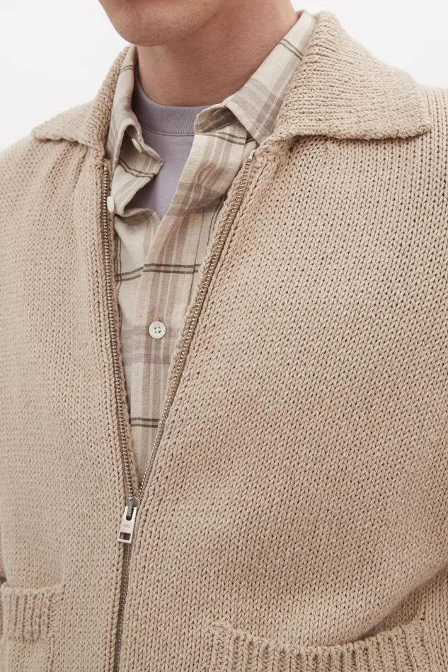 Men Norse Projects Knitwear Erik Cotton Jacket Tan