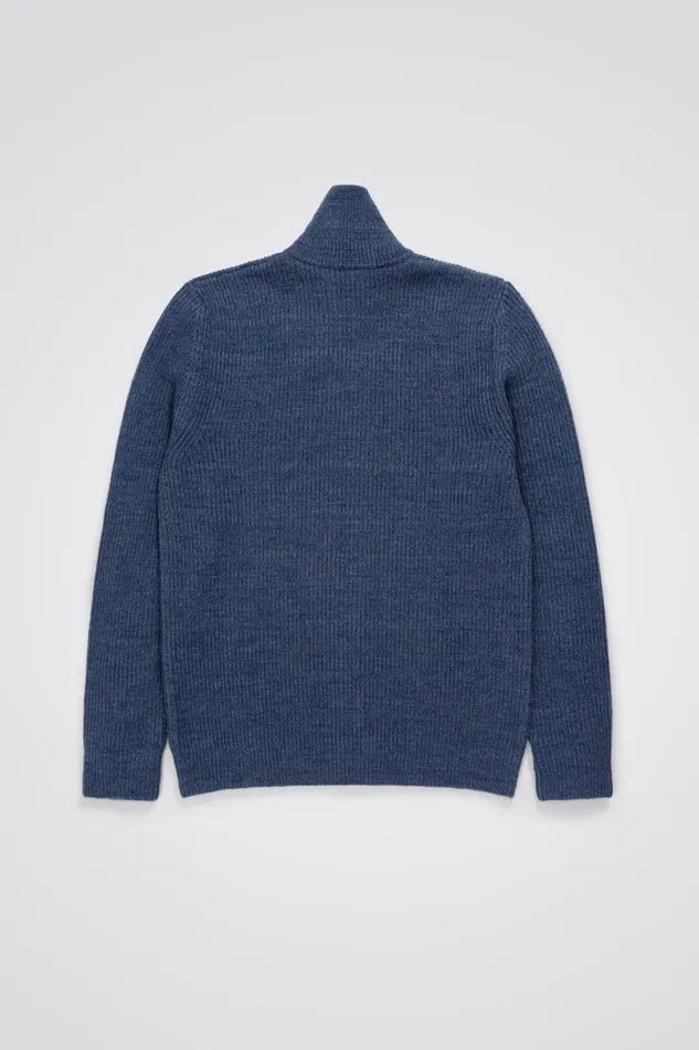 Men Norse Projects Knitwear Hagen Cotton Wool Jacket Calcite Blue