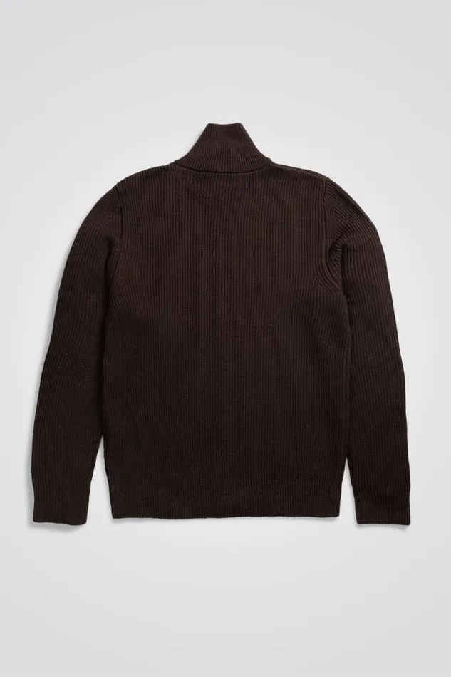 Men Norse Projects Knitwear Hagen Wool Cotton Jacket Espresso