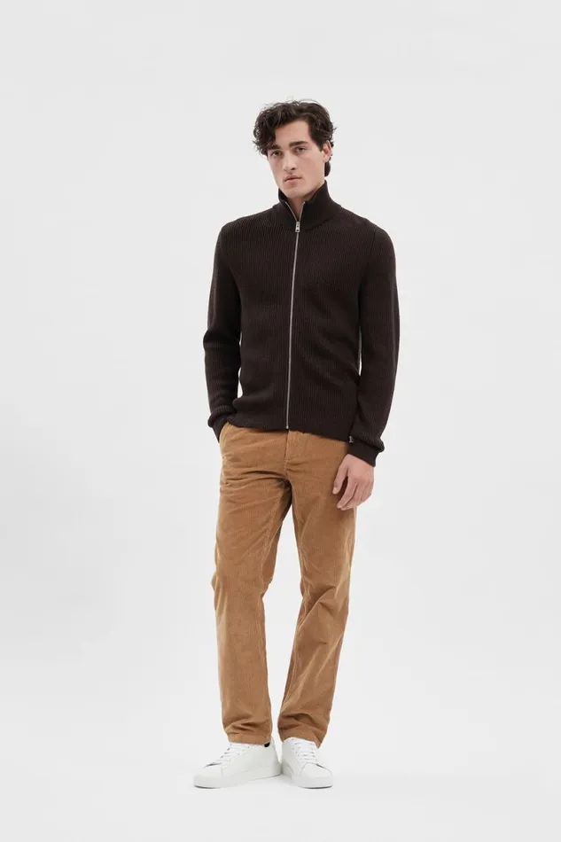 Men Norse Projects Knitwear Hagen Wool Cotton Jacket Espresso