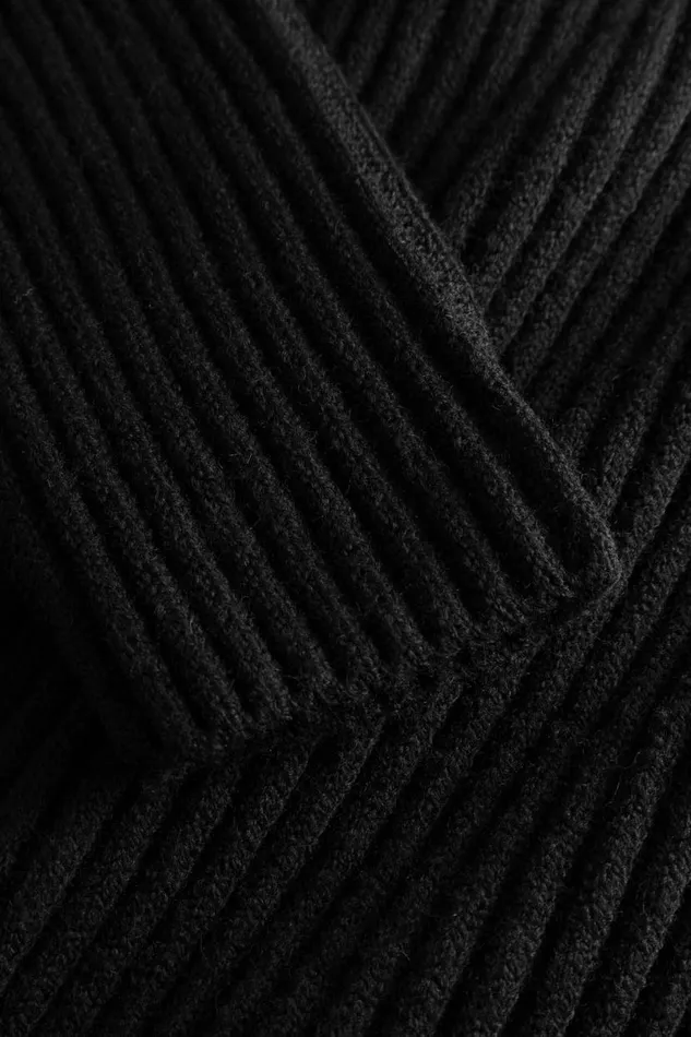 Men Norse Projects Knitwear Hybrid Rib Zip Jacket Stretch Wool Black