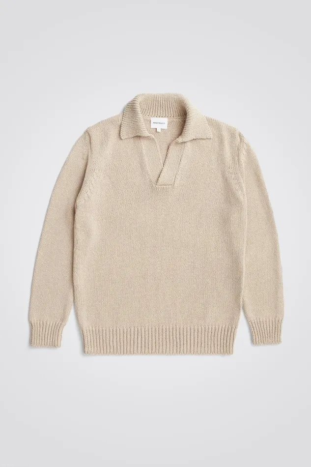 Men Norse Projects Knitwear Lasse Cotton Holiday Polo Tan