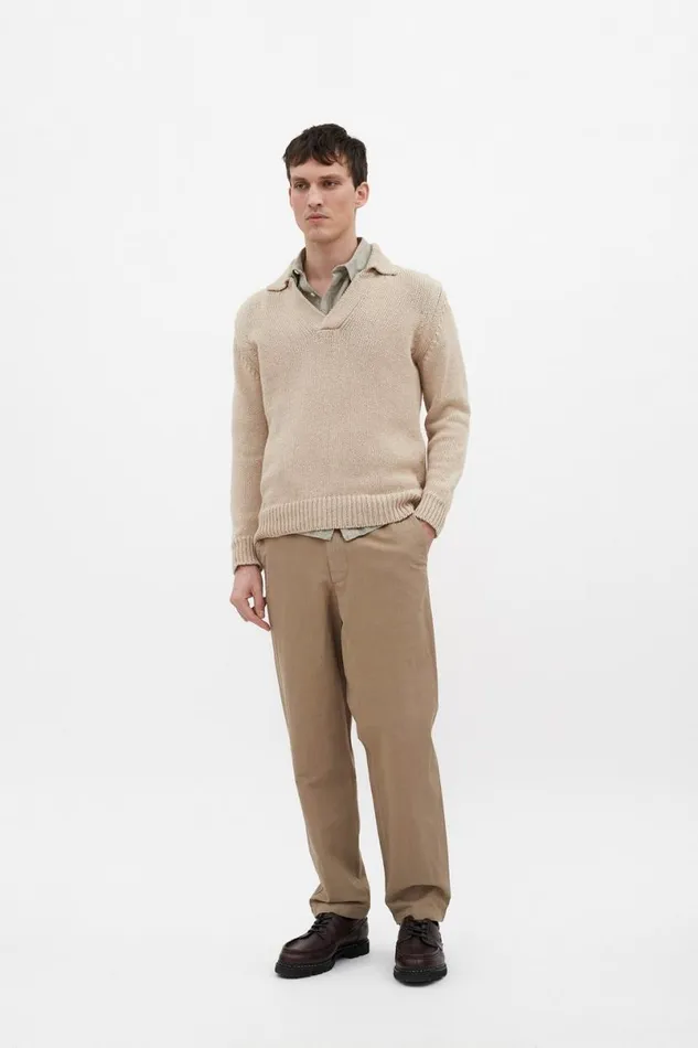 Men Norse Projects Knitwear Lasse Cotton Holiday Polo Tan