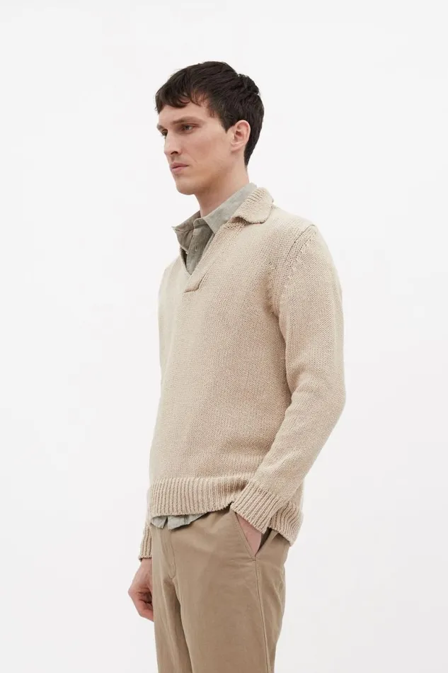 Men Norse Projects Knitwear Lasse Cotton Holiday Polo Tan