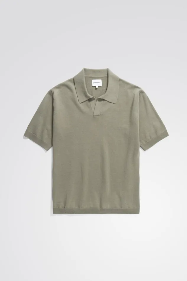 Men Norse Projects Knitwear Leif Cotton Linen Polo Clay