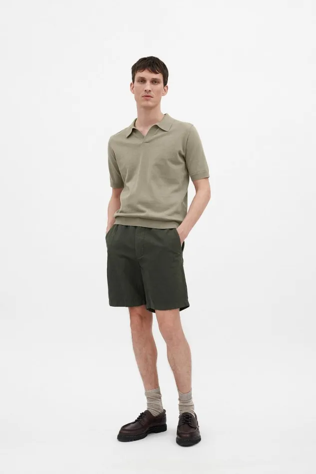 Men Norse Projects Knitwear Leif Cotton Linen Polo Clay