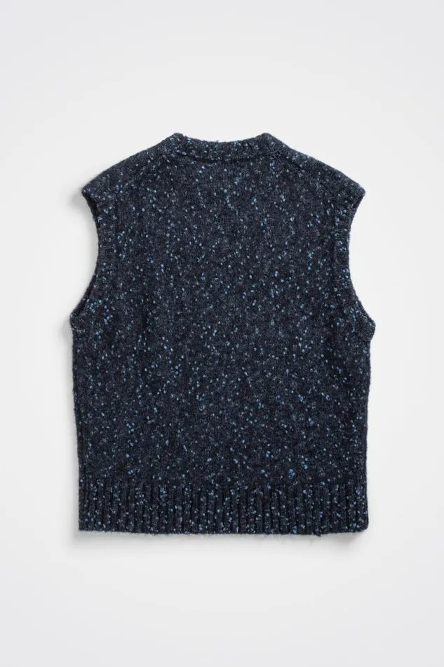 Men Norse Projects Knitwear Manfred Tweed Vest Light Stone Blue